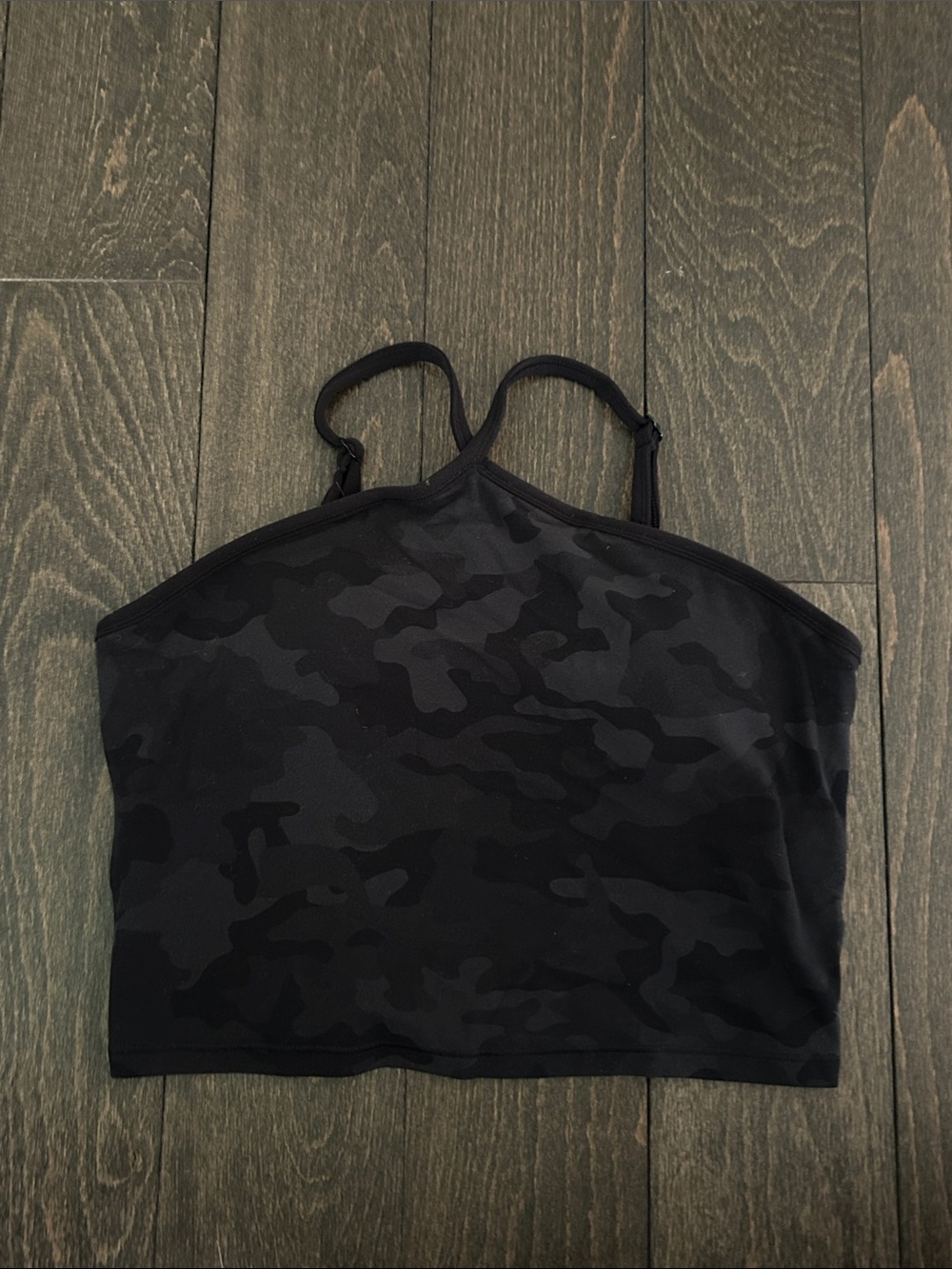 COLORFULKOALA Black Camouflage Crop Halter Top